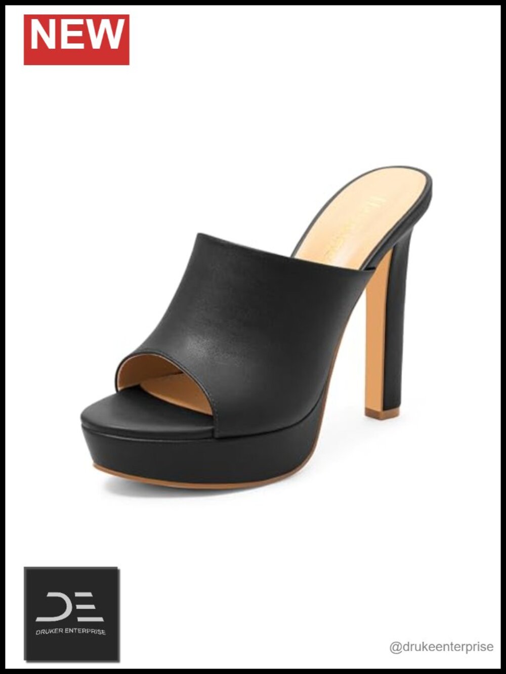 Women's Platform Stiletto Heels Sandals Open Toe High Heeled Slip On Slides